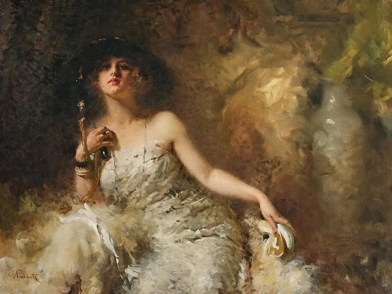1881-Giuseppe Palanti - Ritratto di donna seduta 1921